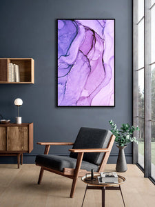 Framed 1 Panel - Luxury Purple Abstract Fluid