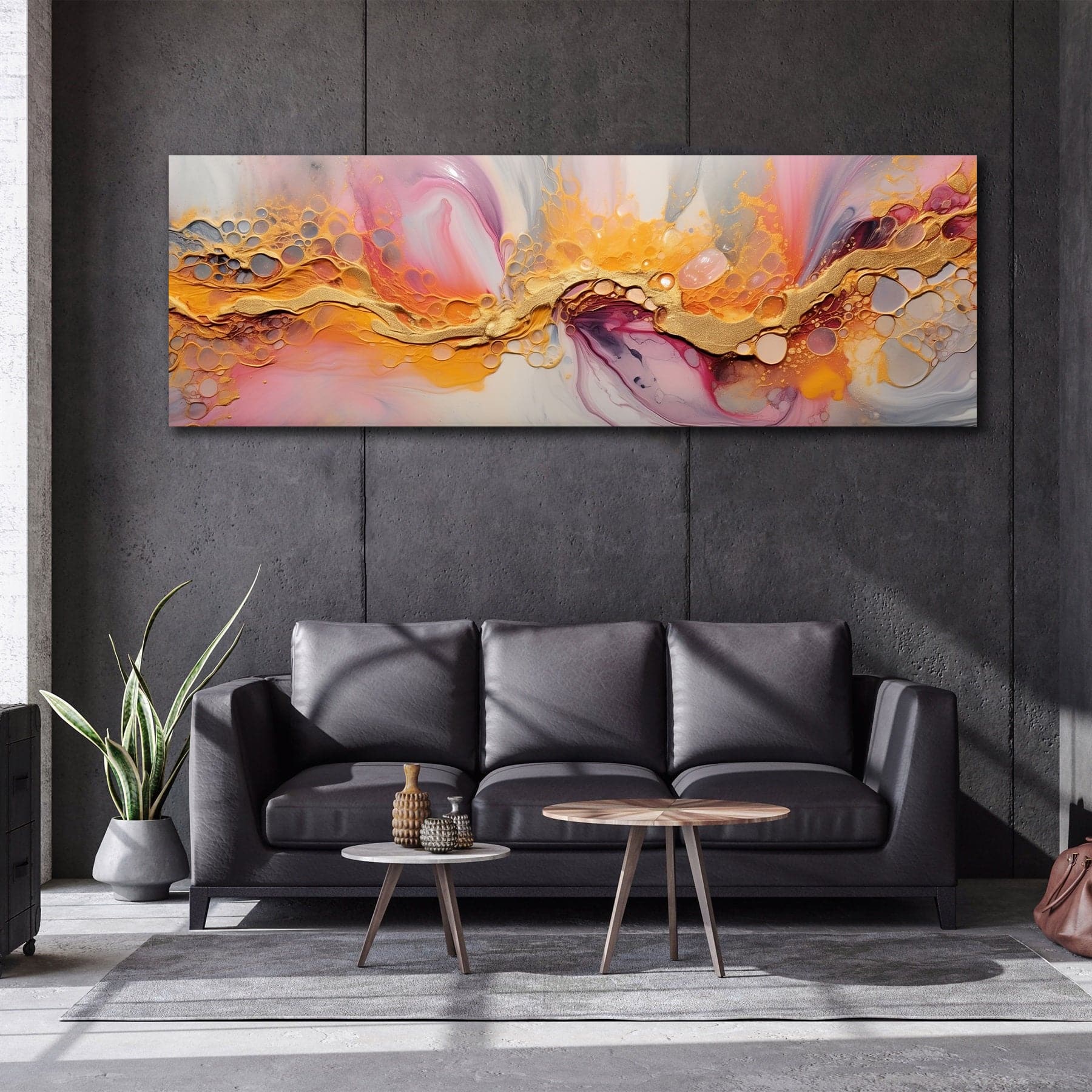 Framed 1 Panel - Natural Luxury Abstract Fluid