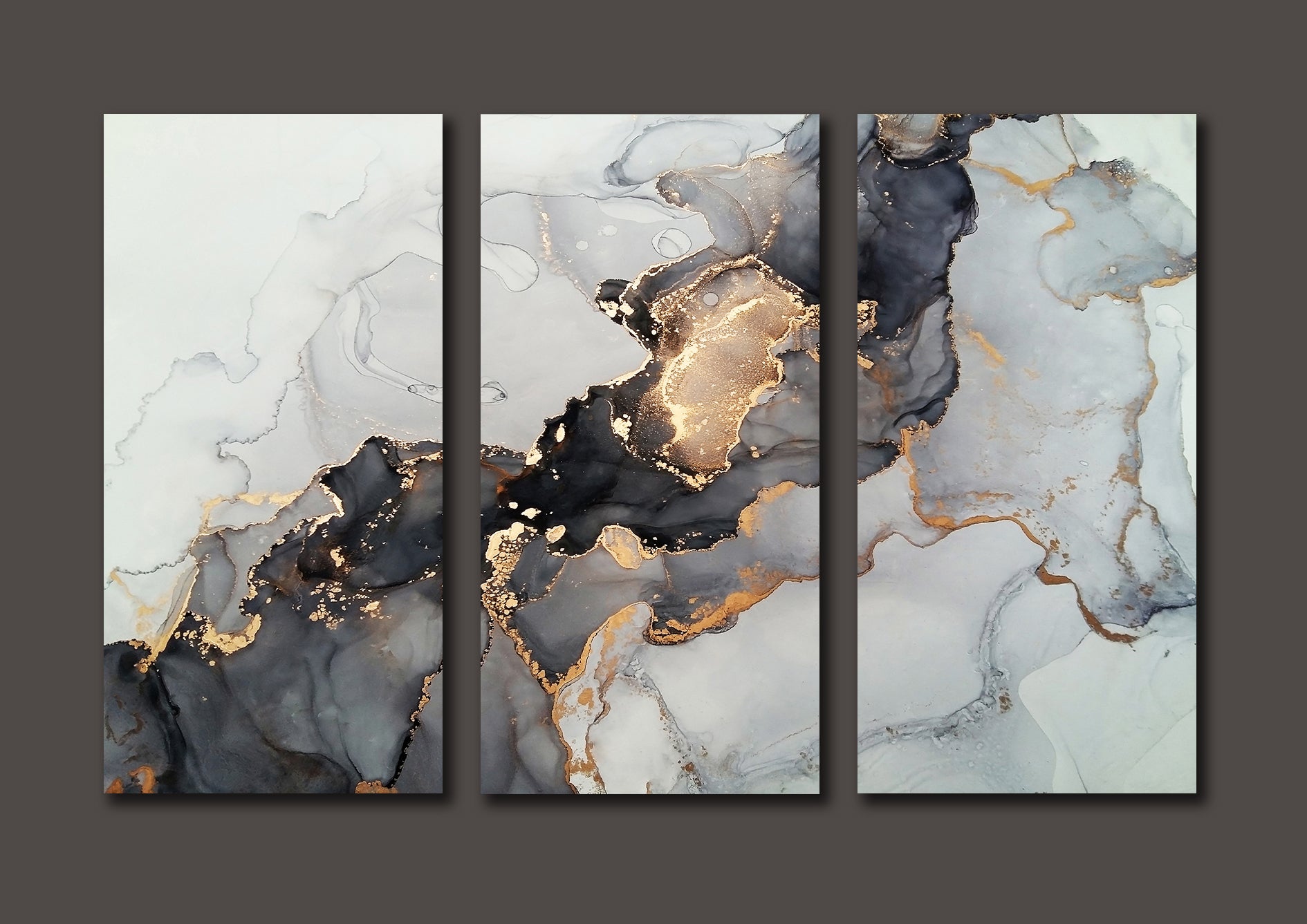 Framed 3 Panels - Luxury Abstract Fluid