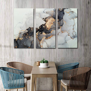 Framed 3 Panels  - Luxury Abstract Fluid