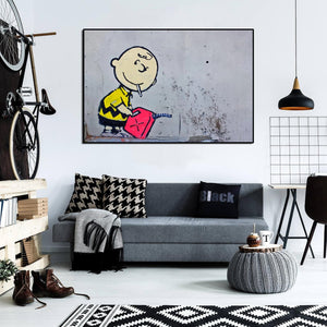 Framed 1 Panel - Banksy - CHARLIE BROWN FIRESTARTER