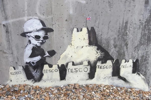 Framed 1 Panel - Banksy - Sandcastles