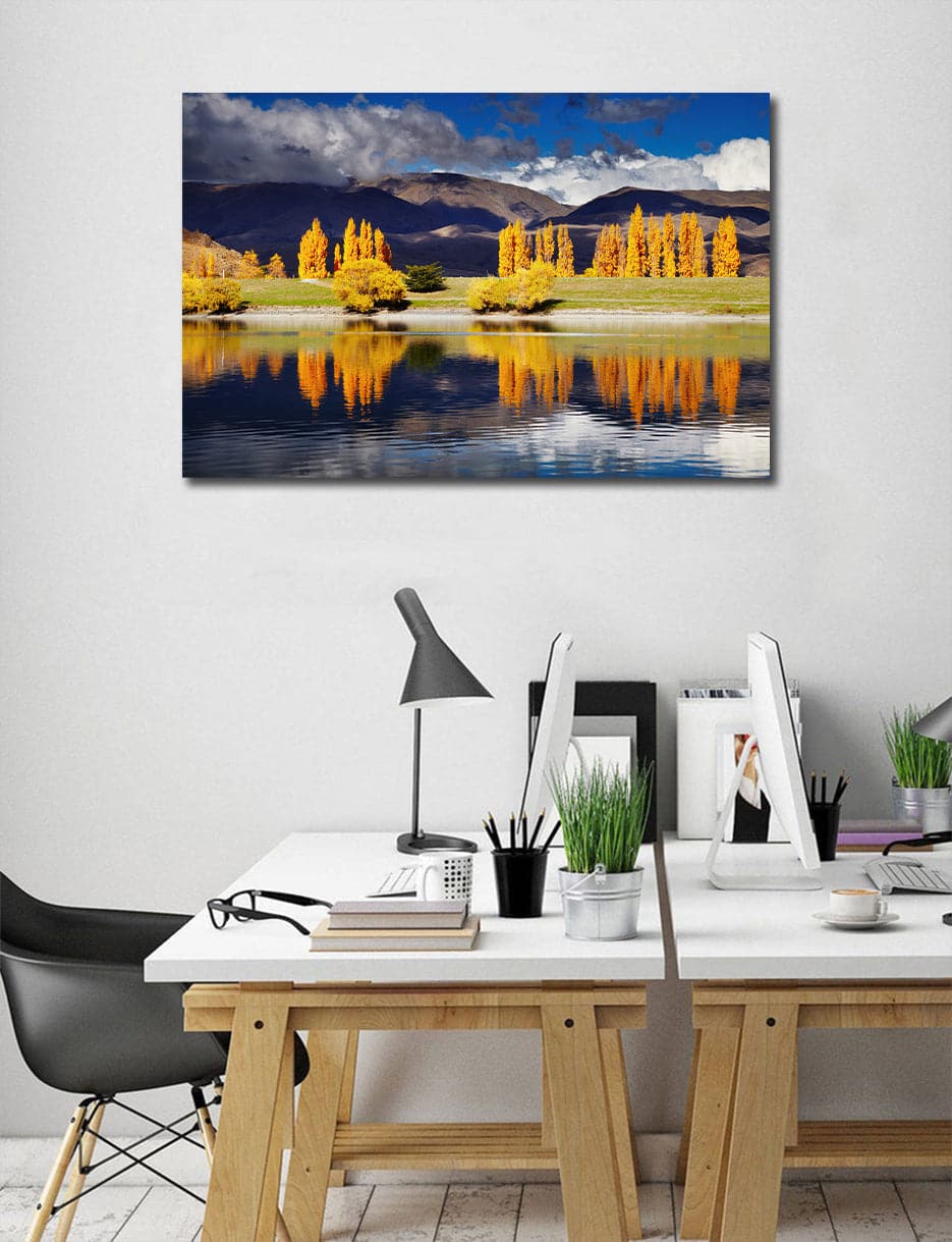 Pine Stretched  Framed 1 Panel - Lake Benmore, New Zealand