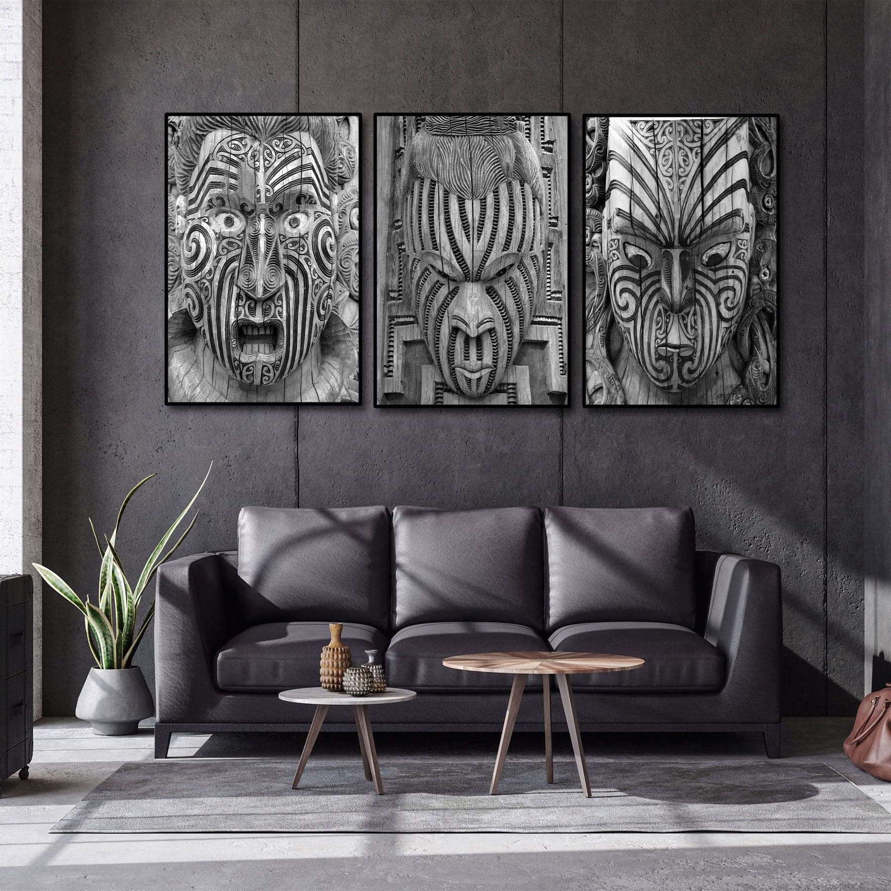 Framed 3 Panels - Maori Art