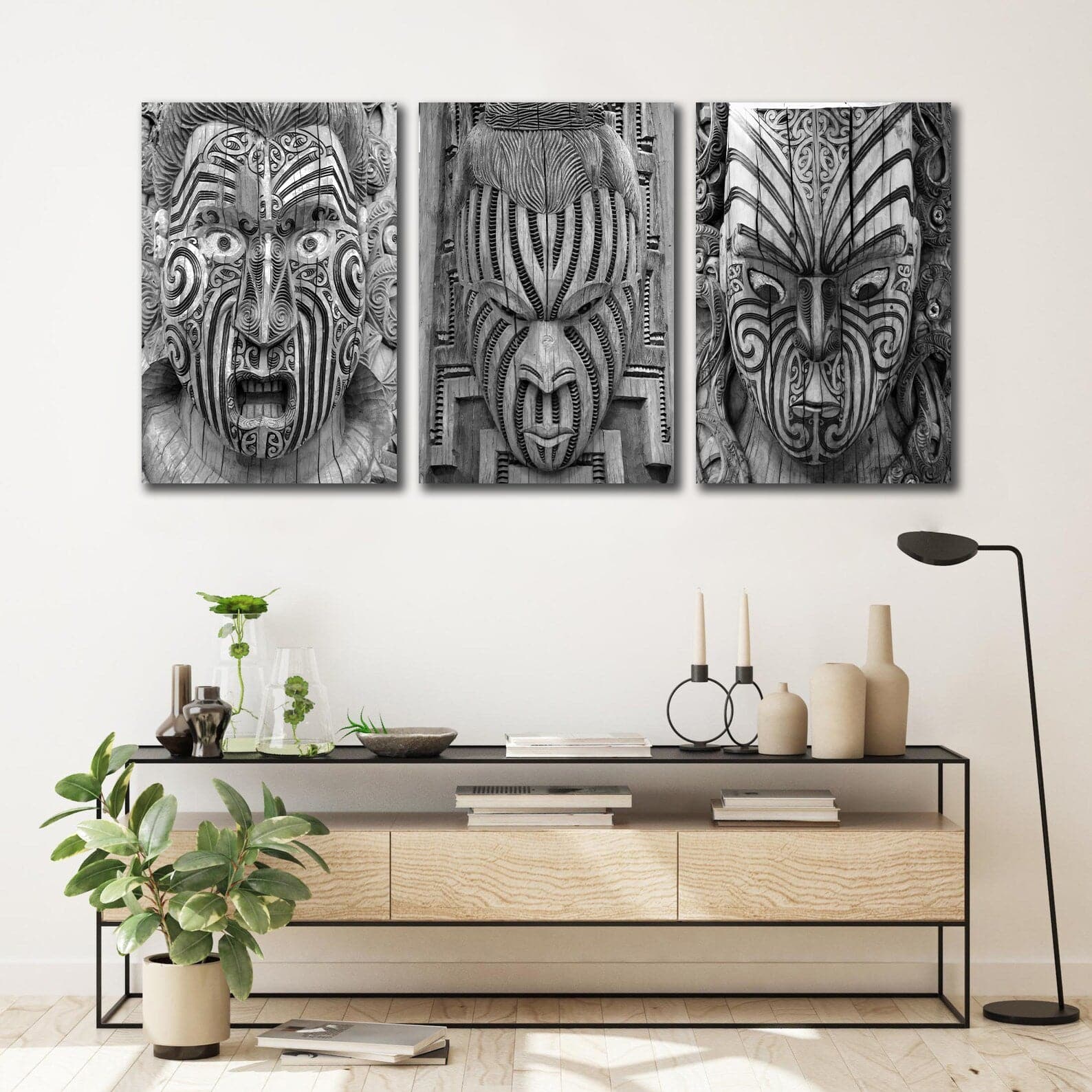 Framed 3 Panels - Maori Art