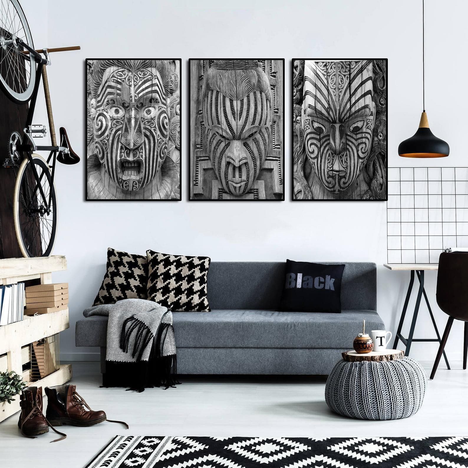 Framed 3 Panels - Maori Art