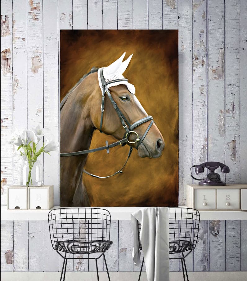 Pine Stretched  Framed 1 Panel - Horse