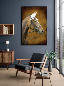 Pine Stretched  Framed 1 Panel - Horse