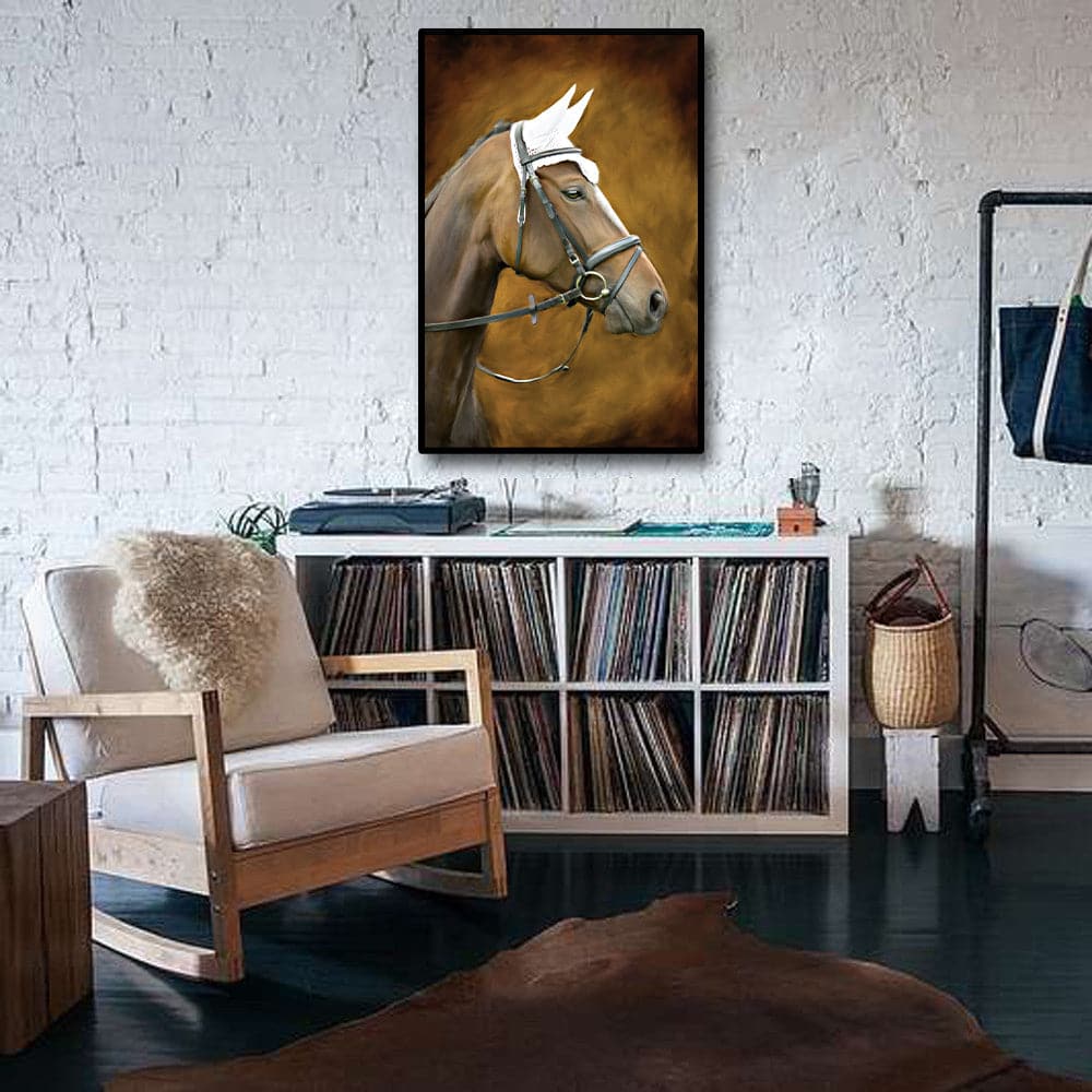 Pine Stretched  Framed 1 Panel - Horse