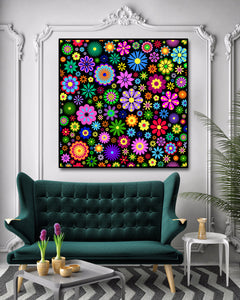 1 Panel - Colorful flower Pattern