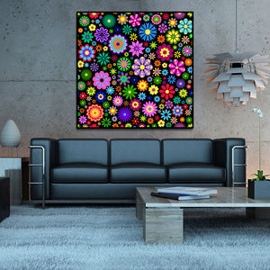 1 Panel - Colorful flower Pattern