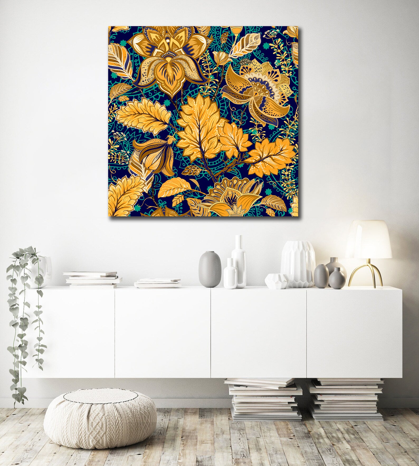 Framed 1 Panel - Flora Pattern