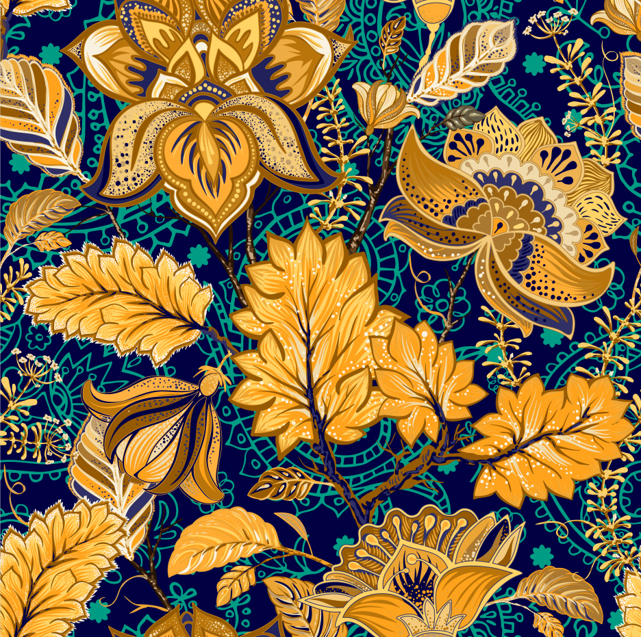 Framed 1 Panel - Flora Pattern