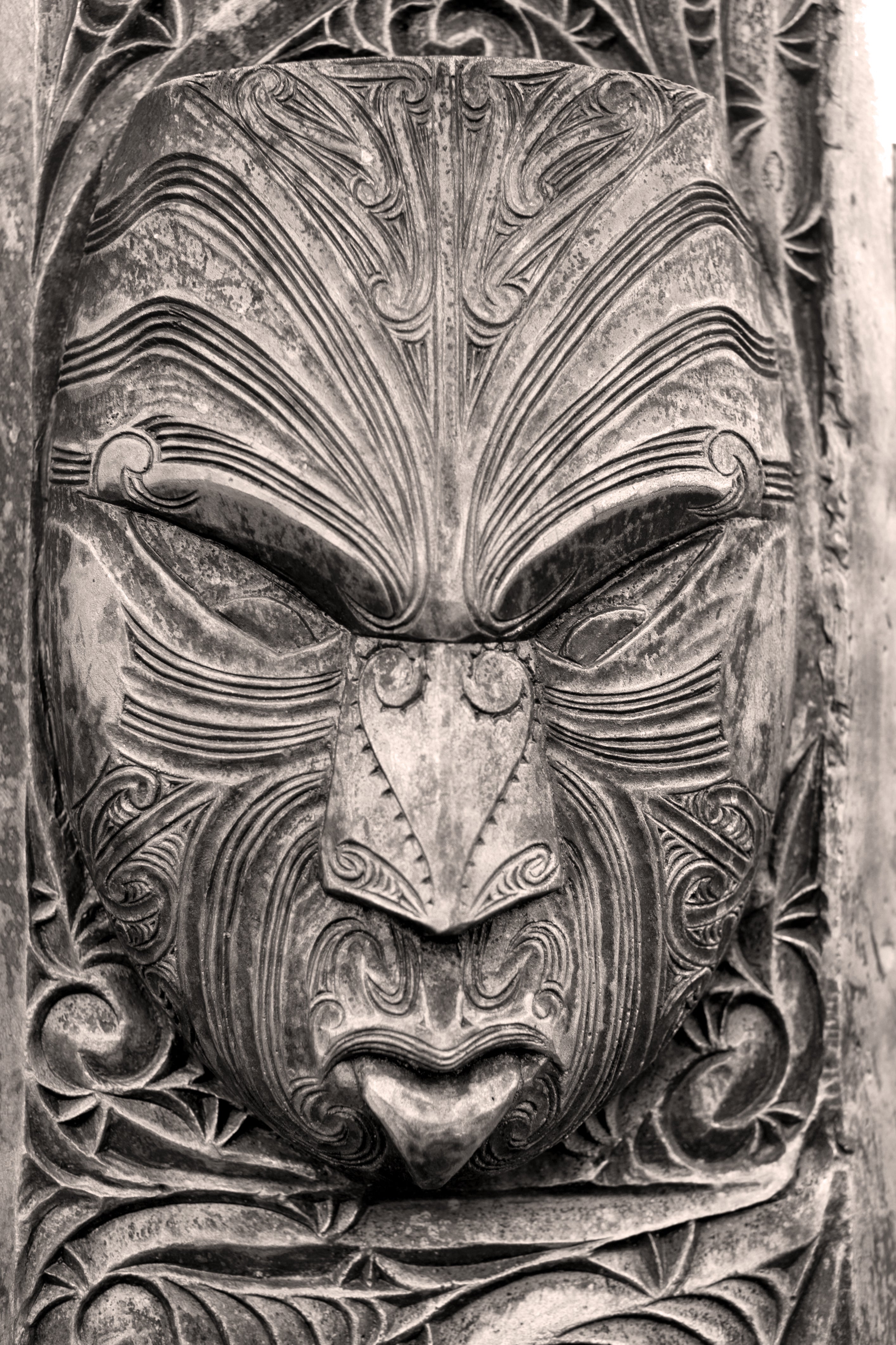 Pine Stretched  Framed 4 Panels - Maori Art