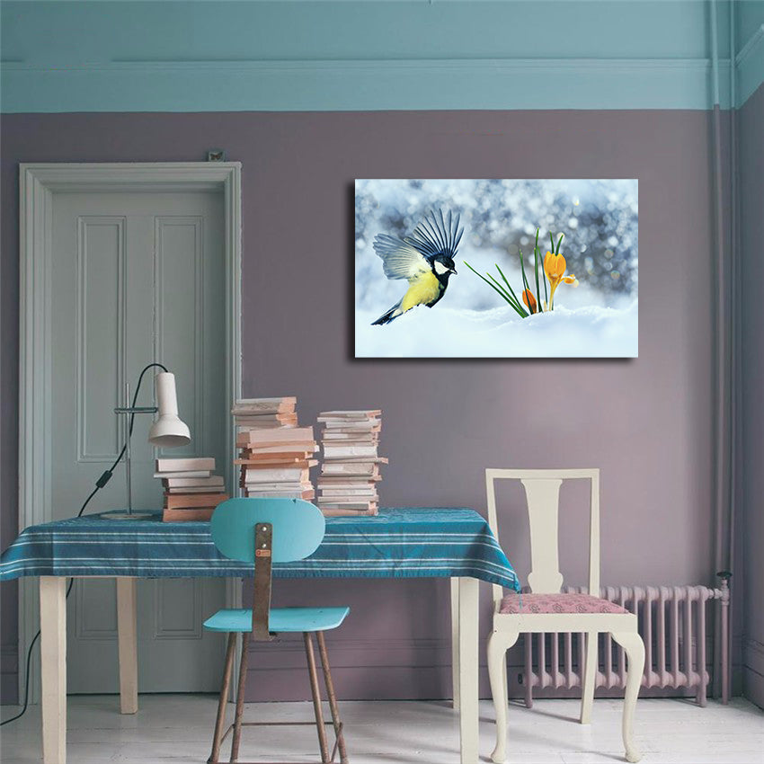 Pine Stretched  Framed 1 Panel - Bird
