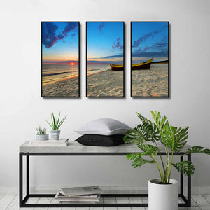 Pine Stretched  Framed 3 Panels - Seascape