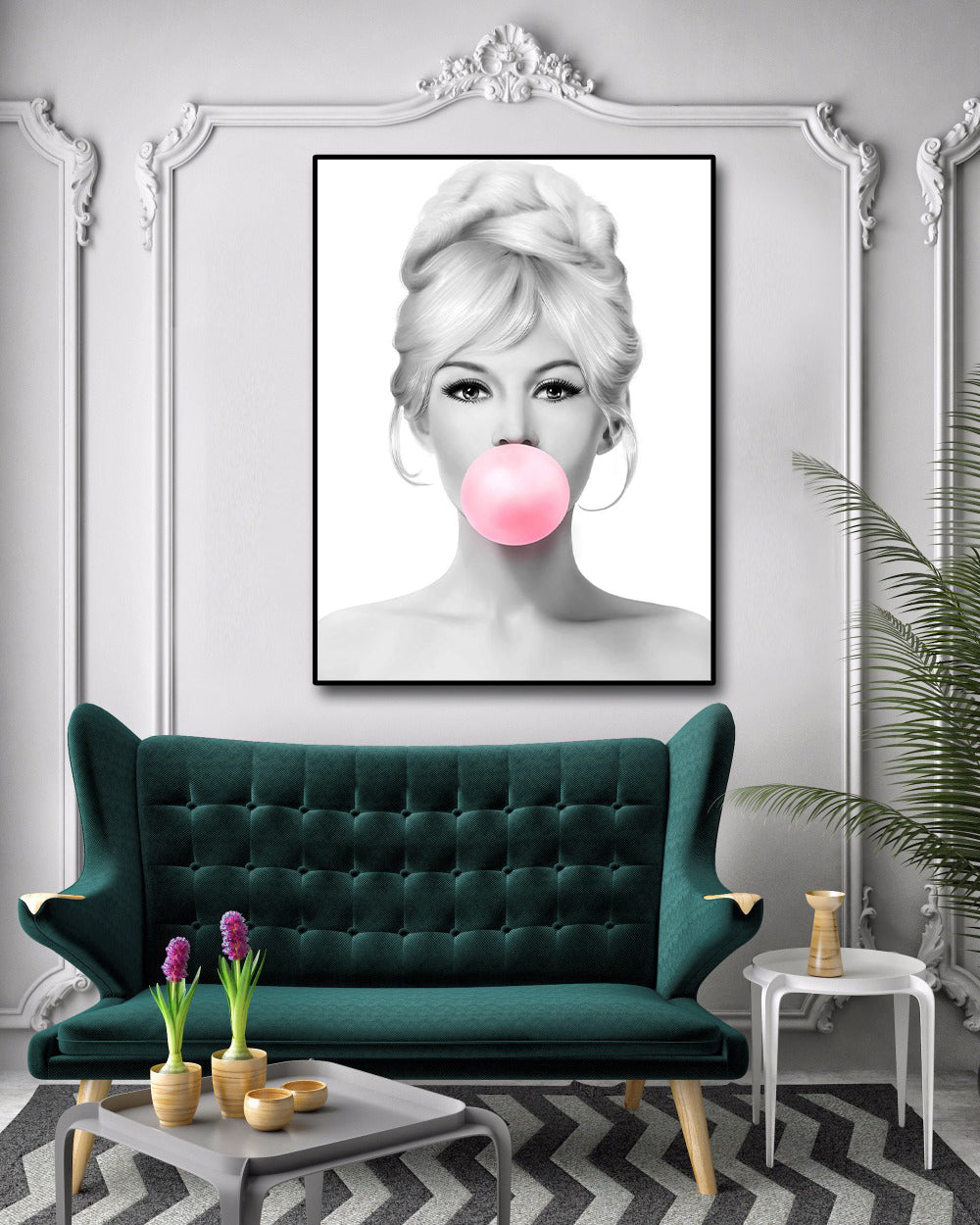 Pine Stretched  Framed 1 Panel - Brigitte Bardot