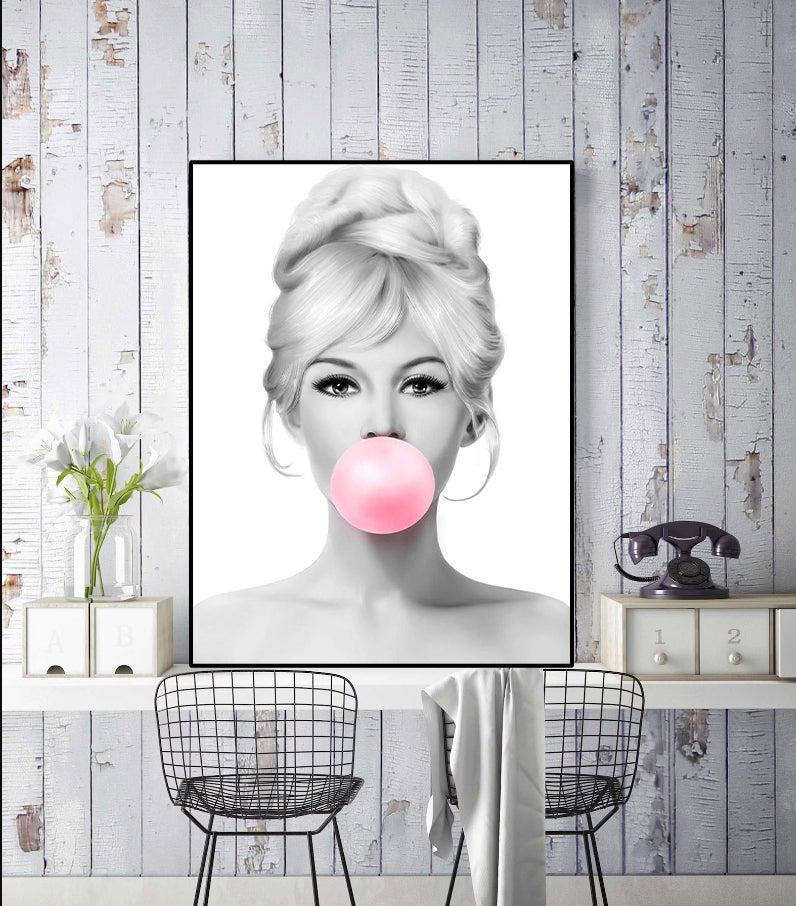 Pine Stretched  Framed 1 Panel - Brigitte Bardot