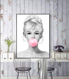 Pine Stretched  Framed 1 Panel - Brigitte Bardot