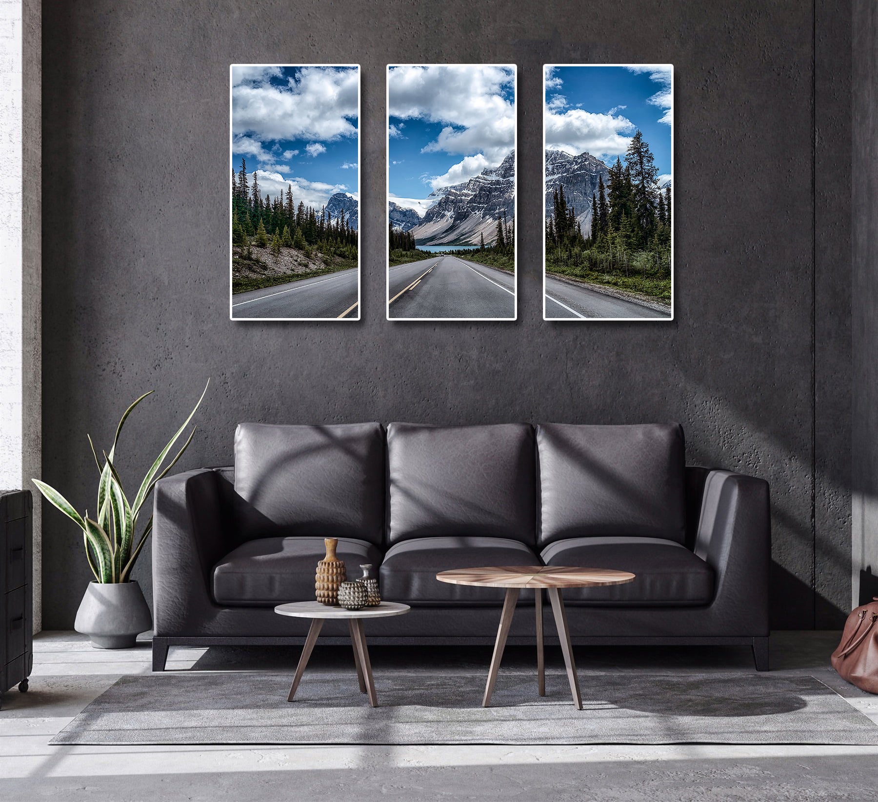 Pine Stretched  Framed 3 Panels - New Zealand South Island