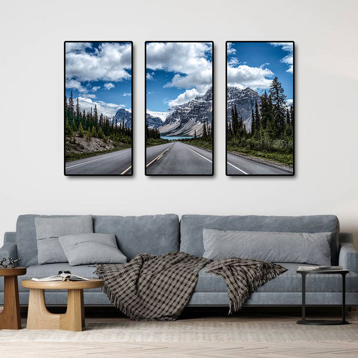 Pine Stretched  Framed 3 Panels - New Zealand South Island