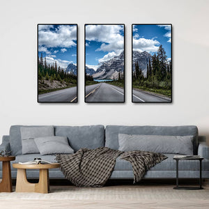 Pine Stretched  Framed 3 Panels - New Zealand South Island