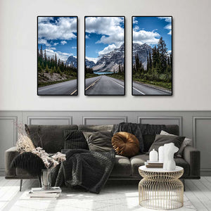Pine Stretched  Framed 3 Panels - New Zealand South Island
