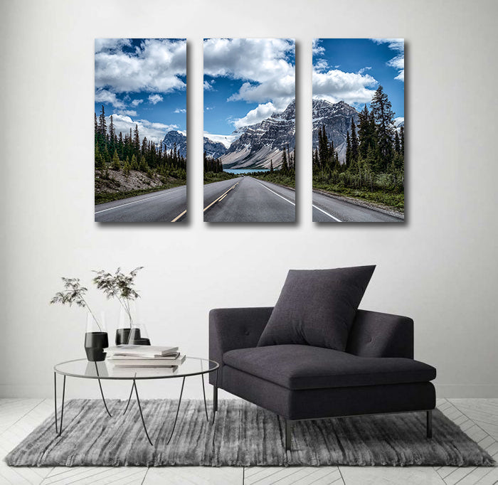 Pine Stretched  Framed 3 Panels - New Zealand South Island