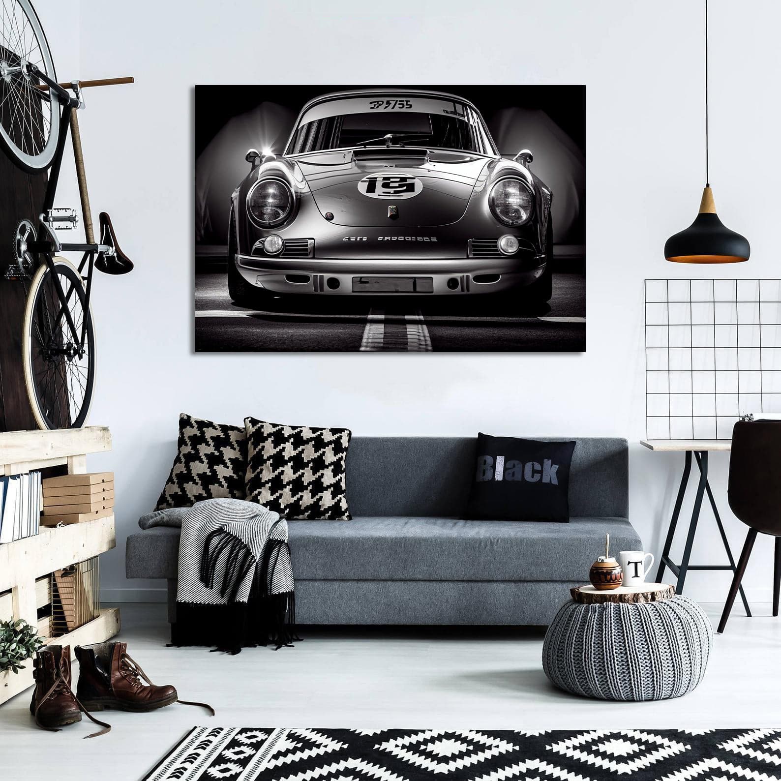 Pine Stretched  Framed 1 Panel - Porsche 911