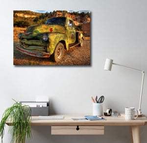 Framed 1 Panel - Rusty Chevy Pick Up Truck