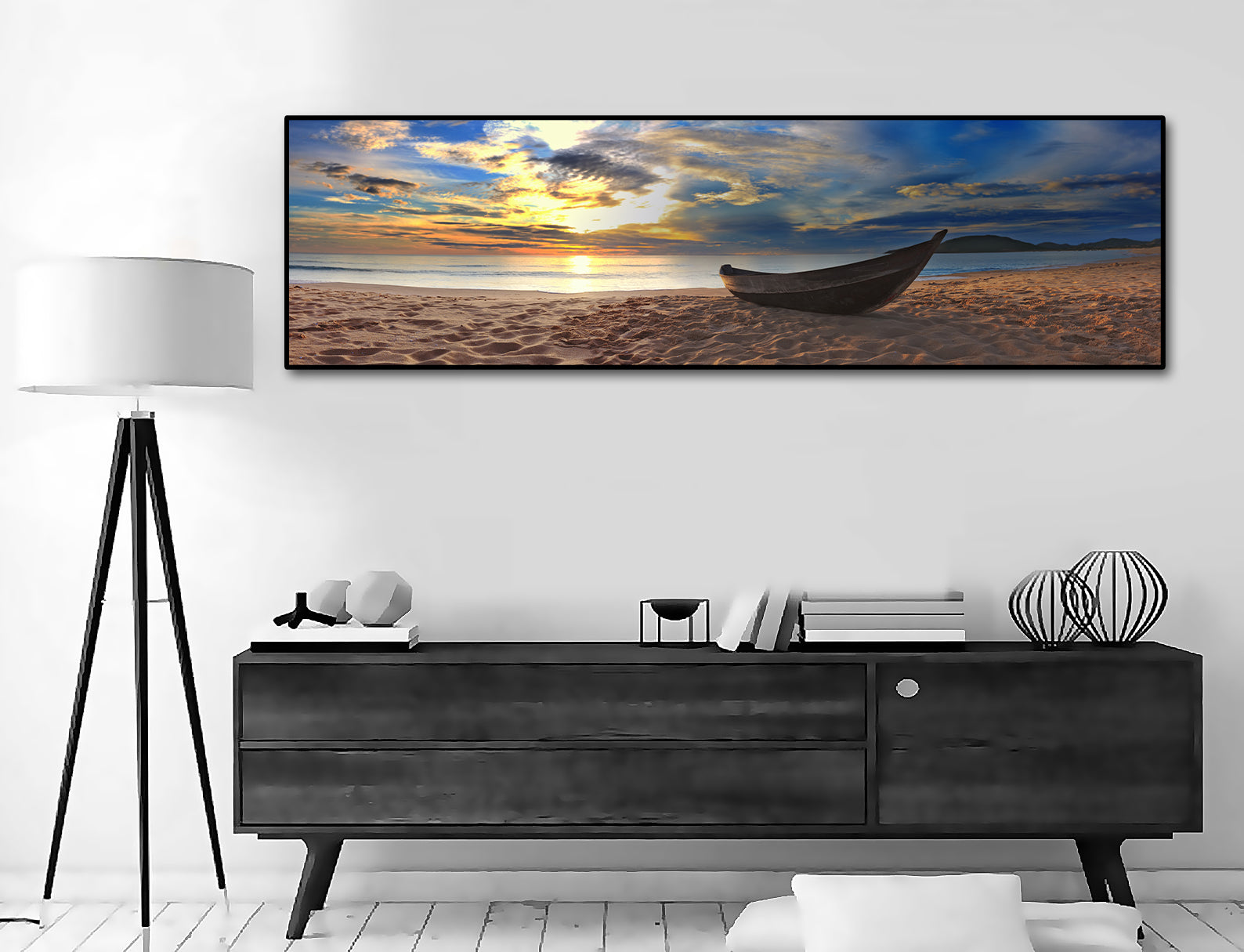 Framed 1 Panel - Beach Panorama