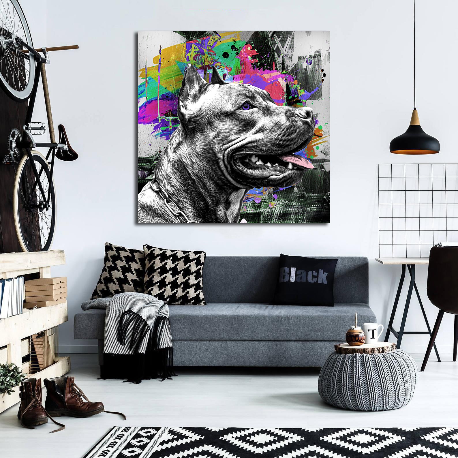 Pine Stretched  Framed 1 Panel - German Shepherd