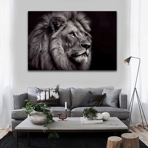 Pine Stretched  Framed 1 Panel - Lion