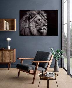 Pine Stretched  Framed 1 Panel - Lion
