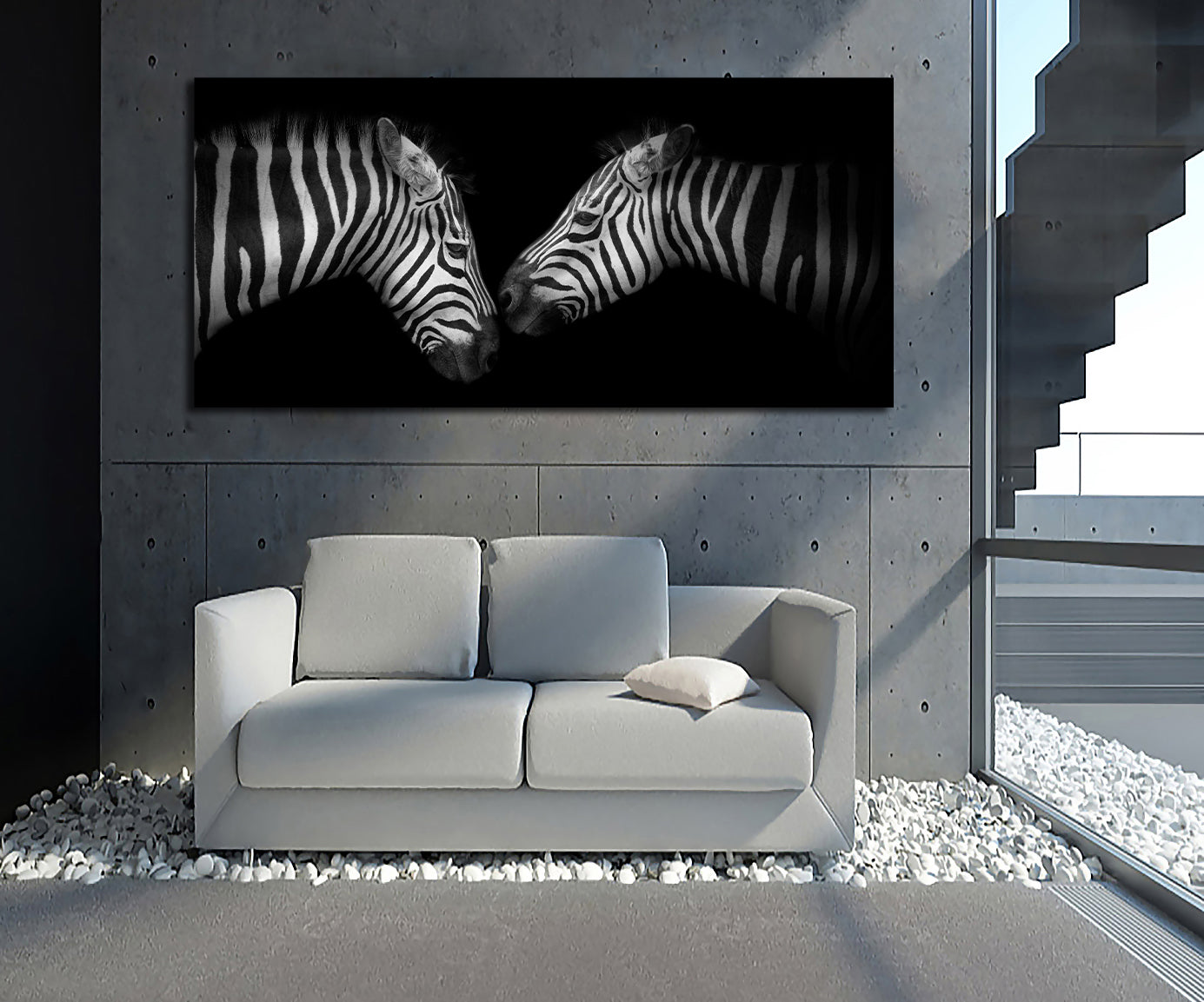 Framed 1 Panel - Zebras