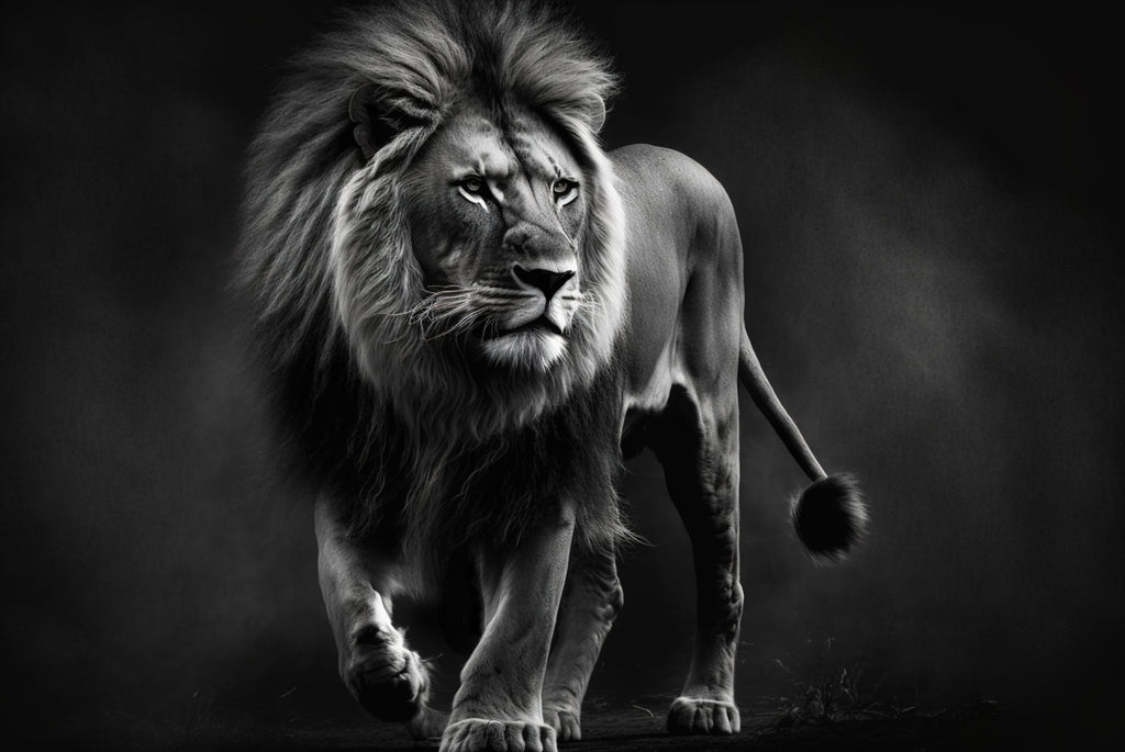 Pine Stretched  Framed 1 Panel - Lion