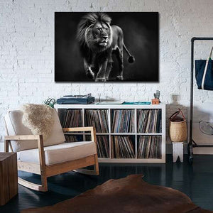 Pine Stretched  Framed 1 Panel - Lion