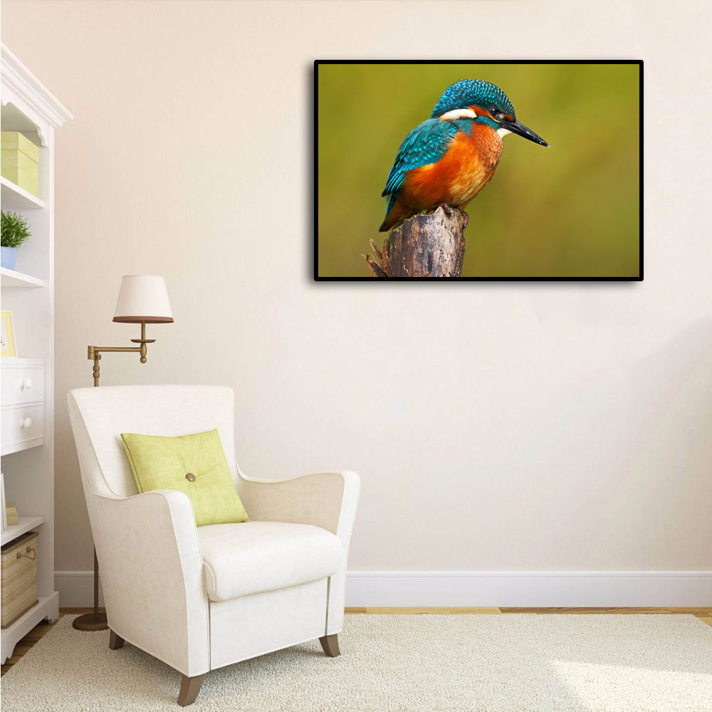 Pine Stretched  Framed 1 Panel -Kingfisher