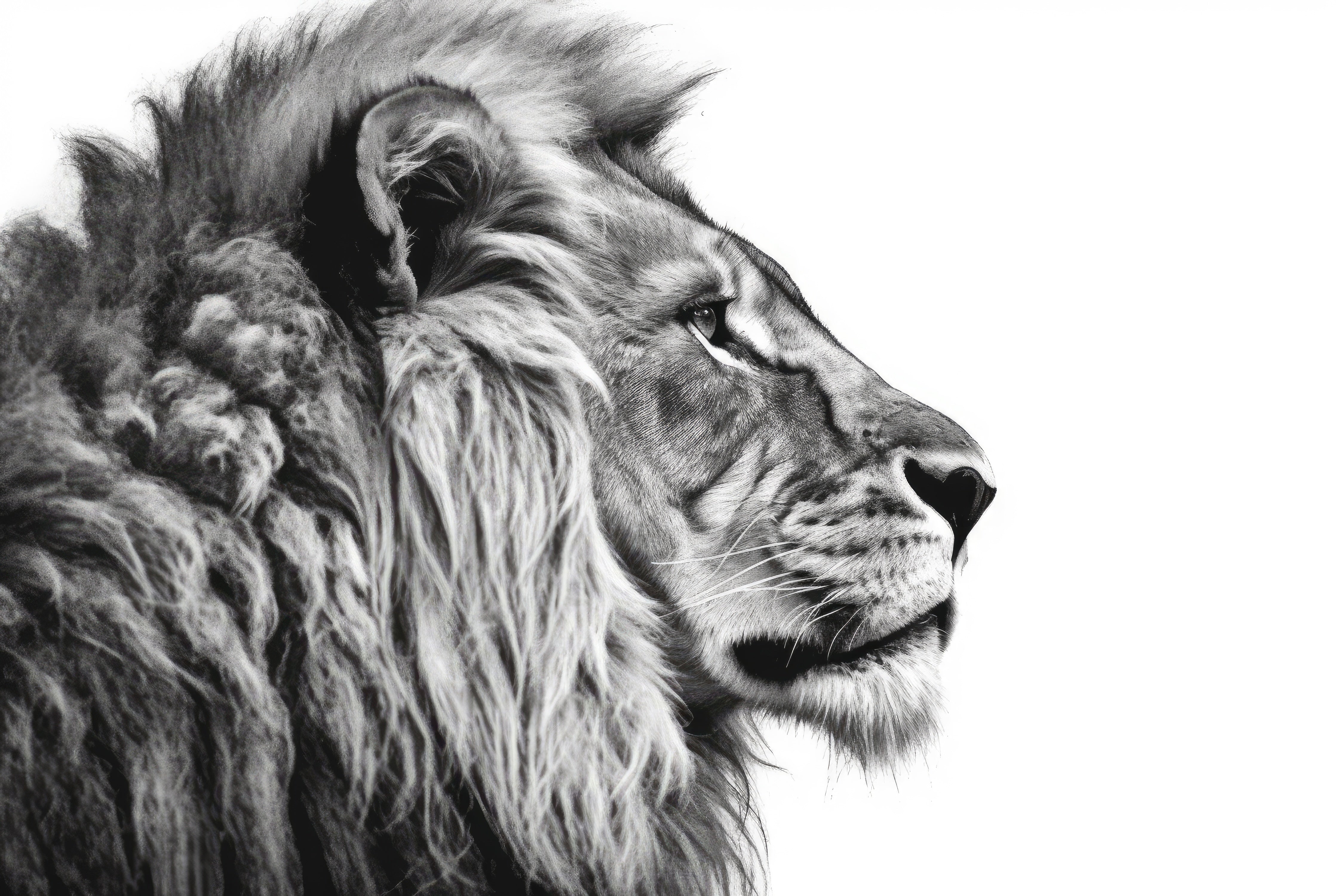 Pine Stretched  Framed 1 Panel - Lion