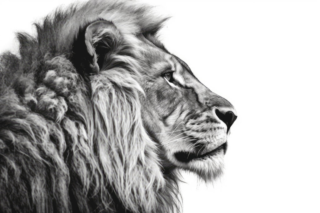 Pine Stretched  Framed 1 Panel - Lion