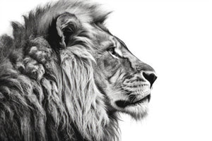 Pine Stretched  Framed 1 Panel - Lion