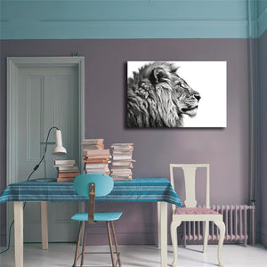 Pine Stretched  Framed 1 Panel - Lion