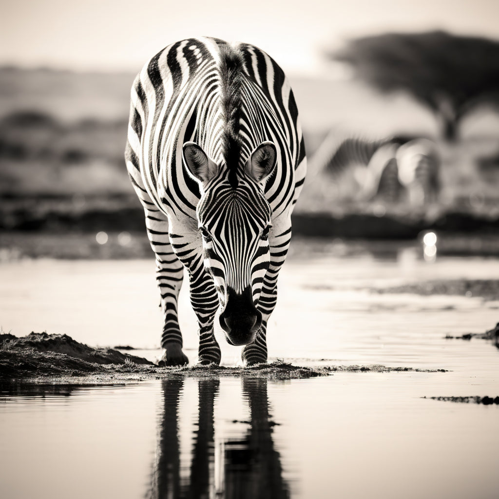 Pine Stretched  Framed 1 Panel - Zebra