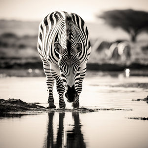 Pine Stretched  Framed 1 Panel - Zebra