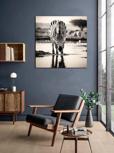 Pine Stretched  Framed 1 Panel - Zebra