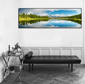 Pine Stretched  Framed 1 Panel - Mountain Lake