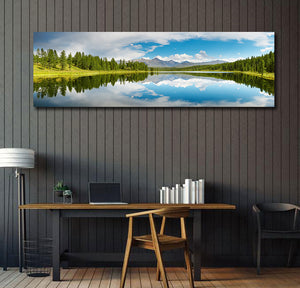 Pine Stretched  Framed 1 Panel - Mountain Lake