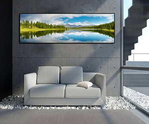 Pine Stretched  Framed 1 Panel - Mountain Lake