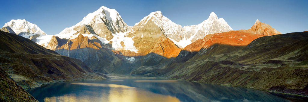 Pine Stretched  Framed 1 Panel - Peru Mountain Sunrise Panorama