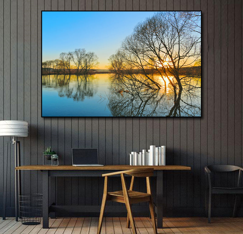 Pine Stretched  Framed 1 Panel - Spring Sunset